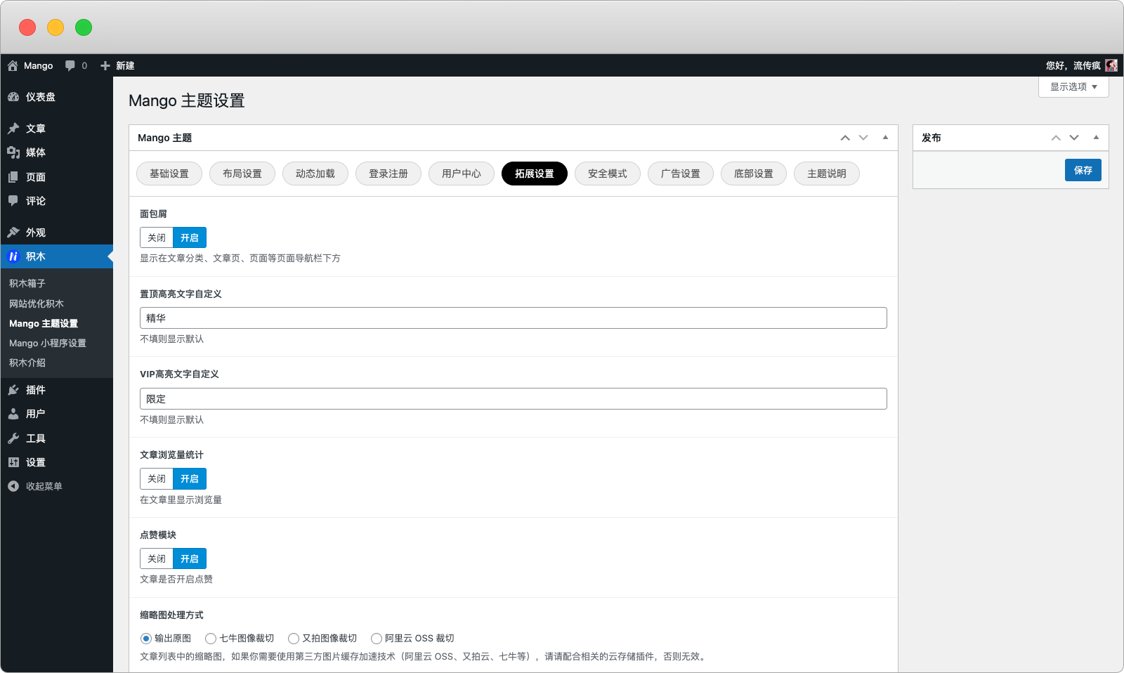 Mango 主题 v1.0 设置教程-WordPress主题_WordPress企业主题定制开发_nicetheme_奈思主题
