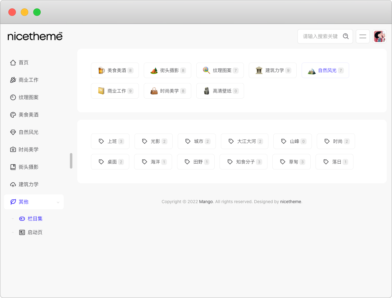 Mango 主题 v1.0 设置教程-WordPress主题_WordPress企业主题定制开发_nicetheme_奈思主题