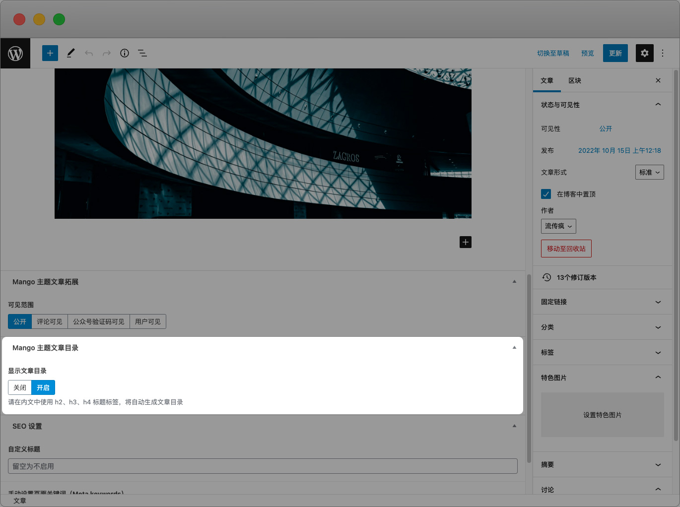 Mango 主题 v1.0 设置教程-WordPress主题_WordPress企业主题定制开发_nicetheme_奈思主题